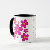 Rosa mit Blumenelement Tasse (Vorderseite Links)