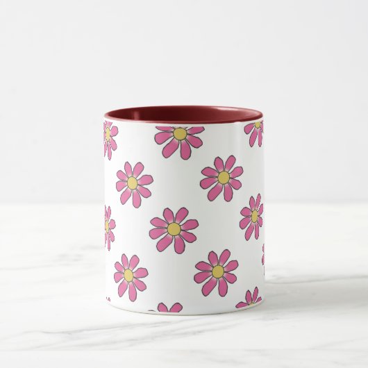 Rosa Mit Blumengelb Tasse (Zentrum)