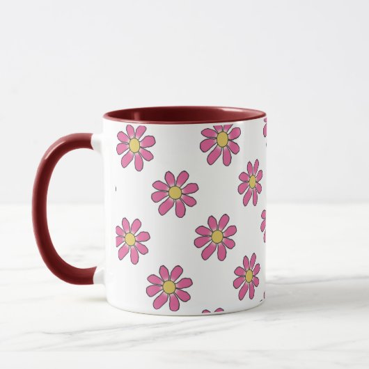 Rosa Mit Blumengelb Tasse (Links)