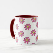 Rosa Mit Blumengelb Tasse (Vorderseite Links)