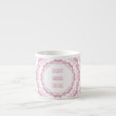Rosa mit BlumenMandala. Name Espressotasse (Vorderseite)