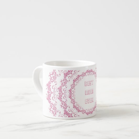 Rosa mit BlumenMandala. Name Espressotasse (Vorderseite Links)