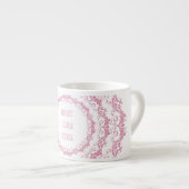 Rosa mit BlumenMandala. Name Espressotasse (Vorderseite Rechts)