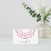 Rosa mit BlumenMandala. Name Visitenkarte (Stehend Vorderseite)