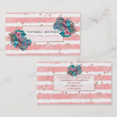 Rosa mit Blumenstreifen des Visitenkarte (Vorne/Hinten)