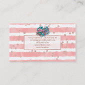 Rosa mit Blumenstreifen des Visitenkarte (Rückseite)