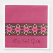 Rosa mit Blütenfarbe Serviette (Vorderseite)