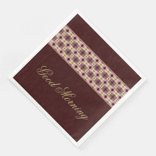 Rosa mit Burgund Serviette (Ecke)