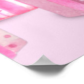 Rosa mit Geschenken und Ballons rund um das Foto Poster (Ecke)