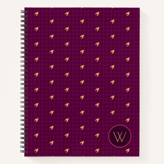 Rosa mit Gold Accent Hahnentrittmuster Notebook Notizblock (Vorderseite)