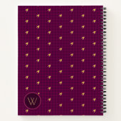 Rosa mit Gold Accent Hahnentrittmuster Notebook Notizblock (Rückseite)