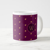 Rosa mit Gold Accent Hahnentrittmuster Specialty T Jumbo-Tasse (Vorderseite Rechts)
