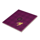 Rosa mit Gold Accent Hahnentrittmuster Tile Fliese (Seite)
