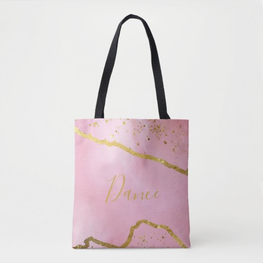 Rosa mit Gold Glitzer Dance Tasche (Vorderseite)