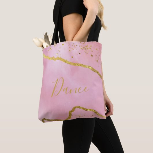 Rosa mit Gold Glitzer Dance Tasche (Von Nahem)