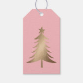 Rosa mit Gold Tree-Geschenkmarke Geschenkanhänger (Vorderseite)