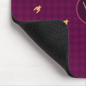 Rosa mit goldakzent Hahnentrittmuster Mousepad (Ecke)