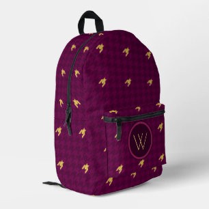 Rosa mit goldenem Akzent-Hahnentrittmuster Bedruckter Rucksack