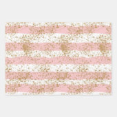 Rosa mit goldener Glitzer Hochzeit  Geschenkpapier Set (Vorderseite 3)