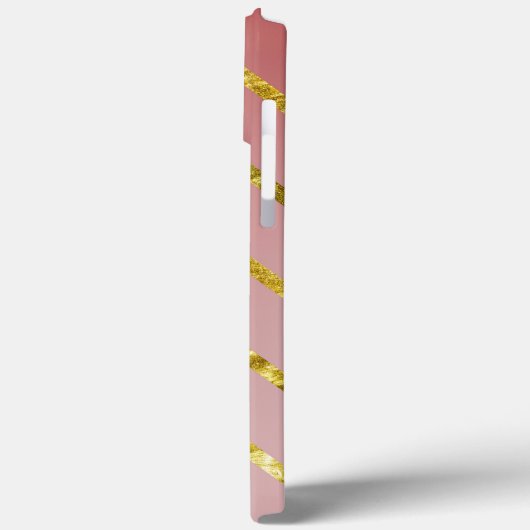 Rosa mit goldglänzenden Linien Case-Mate iPhone Hülle (Rückseite / Links)