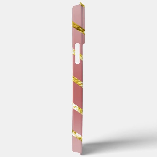 Rosa mit goldglänzenden Linien Case-Mate iPhone Hülle (Rückseite / Rechts)