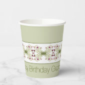 Rosa mit Grün Pappbecher (Links)