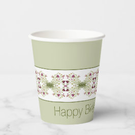 Rosa mit Grün Pappbecher