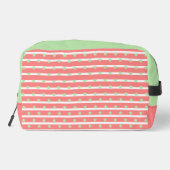 Rosa mit grünen Sternen Weihnachten Waschbeutel (Rückseite)