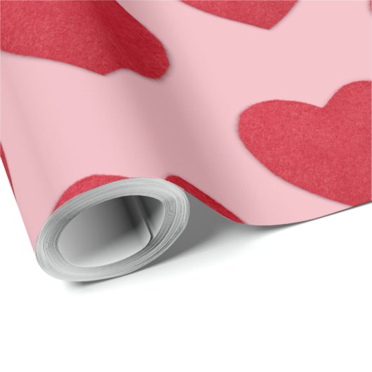 Rosa mit Herz-Wrapping-Papier Geschenkpapier (Rolleneckpunkt)