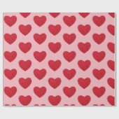 Rosa mit Herz-Wrapping-Papier Geschenkpapier (Flach)