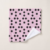 Rosa mit Kreisen  Badhandtuch Set (Waschlappen)