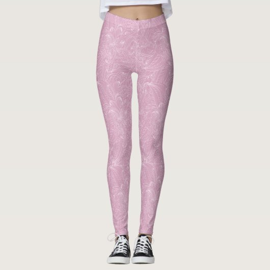 Rosa mit Leggings mit Blumenmuster (Vorderseite)