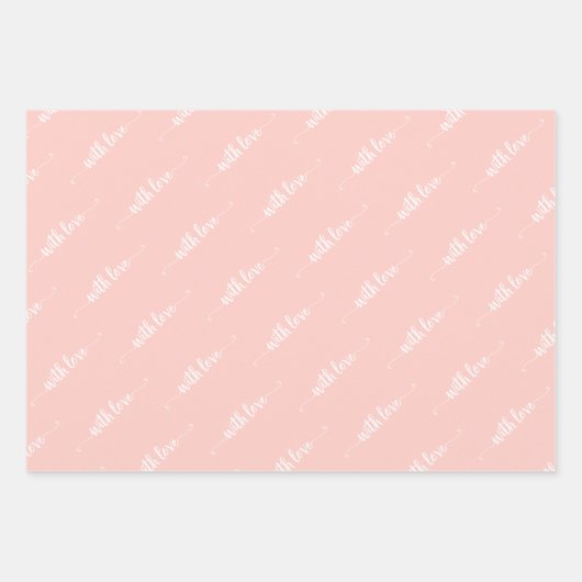 Rosa mit Liebe und Papierfolien Geschenkpapier Set (Vorderseite 2)