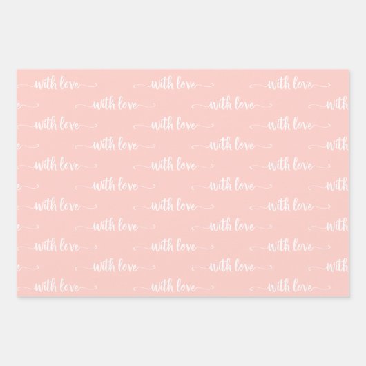 Rosa mit Liebe und Papierfolien Geschenkpapier Set (Vorderseite)