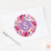 Rosa Mit Monogramm Aufkleber (Umschlag)