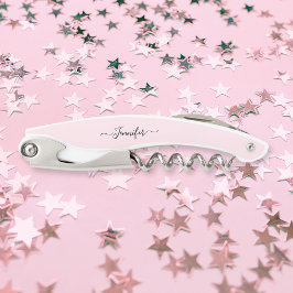 Rosa Mit Monogramm Bier Wein Korkenzieher Flaschen