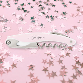 Rosa Mit Monogramm Bier Wein Korkenzieher Flaschen