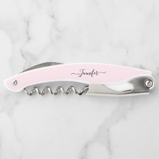 Rosa Mit Monogramm Bier Wein Korkenzieher Flaschen (Rückseite)