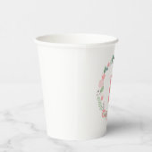 Rosa Mit Monogramm Blumenregen Pappbecher (Rechts)