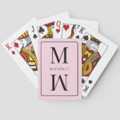 Rosa Mit Monogramm Einfache Erstere Moderne Name G Spielkarten (Rückseite)