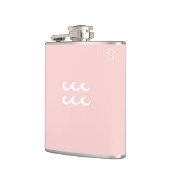 Rosa Mit Monogramm Flasche - Zodiac - Aquarius Flachmann (Links)