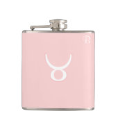 Rosa Mit Monogramm Flasche - Zodiac - Taurus Flachmann (Vorderseite)