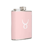 Rosa Mit Monogramm Flasche - Zodiac - Taurus Flachmann (Rechts)
