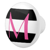 Rosa, mit Monogramm Keramik-Schwarzweiss-Griff Keramikknauf (Rechts)