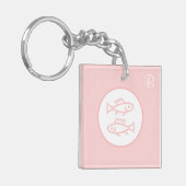 Rosa Mit Monogramm Schlüsselanhänger - Zodiac - Fi (Vorderseite links)