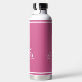 Rosa Mit Monogramm Wasserflasche Trinkflasche (Rechts)