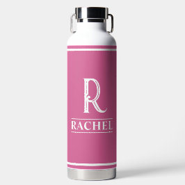 Rosa Mit Monogramm Wasserflasche Trinkflasche