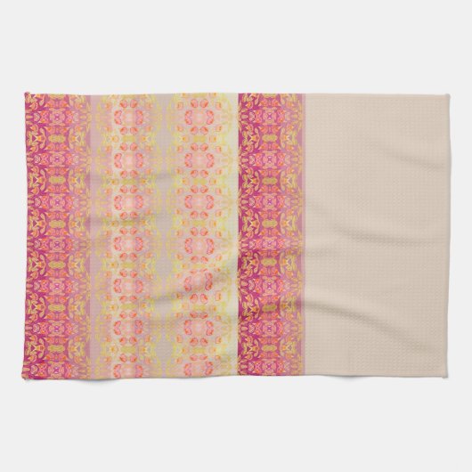 Rosa mit Muster Geschirrtuch (Horizontal)