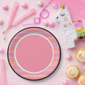 Rosa mit Pfirsich und Mauve Pappteller (Party)