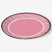 Rosa mit Pfirsich und Mauve Pappteller (Schrägansicht)